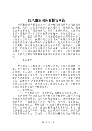 四风整治回头看报告6篇