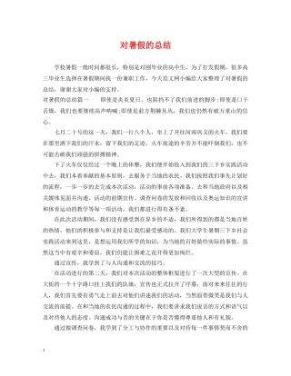 对暑假的总结 