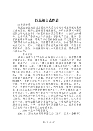 四星级自查报告