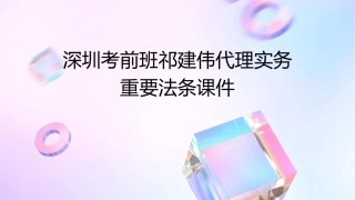 深圳考前班祁建伟代理实务重要法条课件