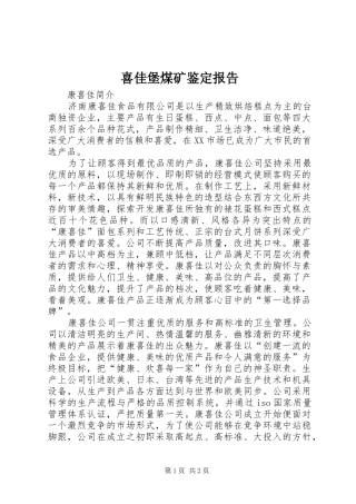 喜佳堡煤矿鉴定报告