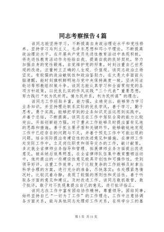 同志考察报告4篇