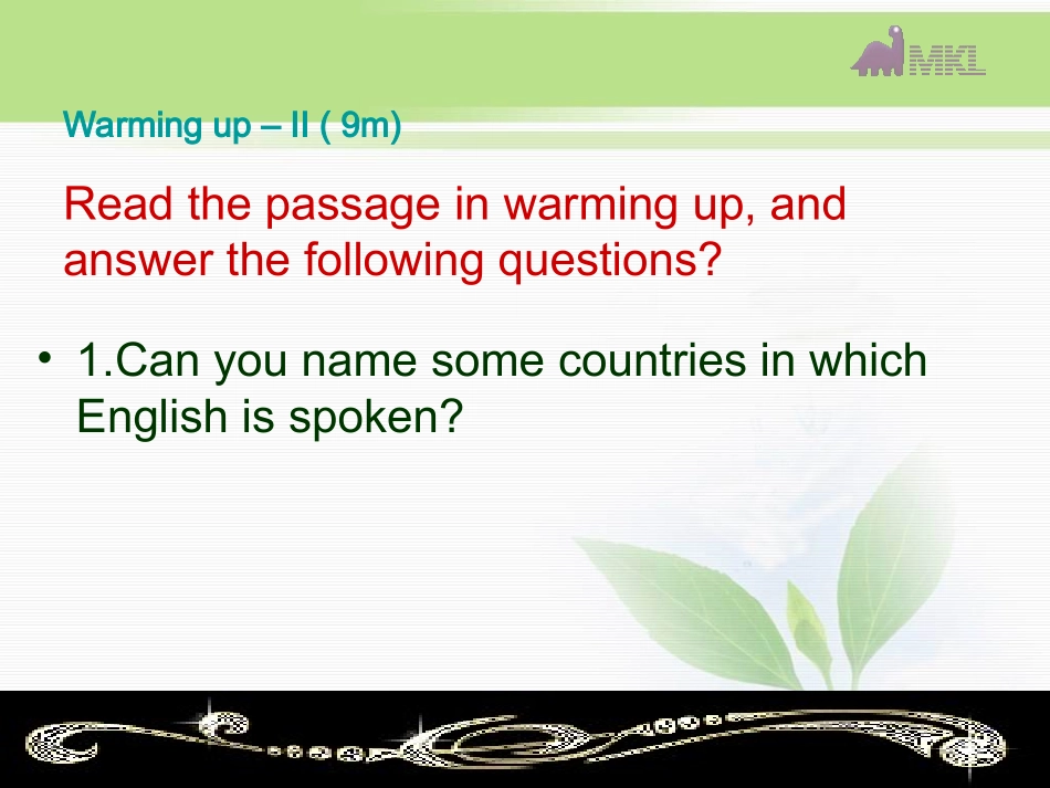 高一英语优质课件：Unit2Englisharoundtheworld-WarmingupandReadingI（新人教版必修1）_第3页