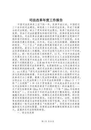 司法改革年度工作报告