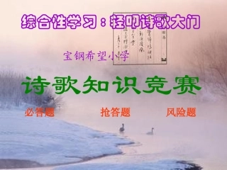 轻叩诗歌的大门诗歌知识竞赛