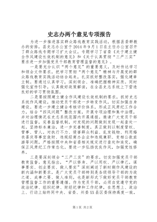 史志办两个意见专项报告