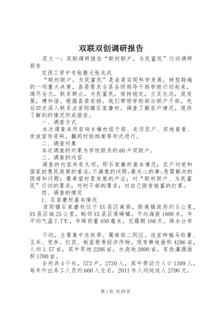 双联双创调研报告