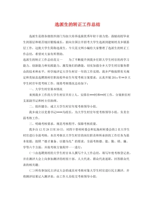 选派生的转正工作总结 
