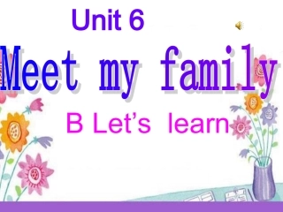 公开课Unit6_Meet_My_Family_B_Let's_learn
