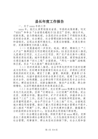 县长年度工作报告