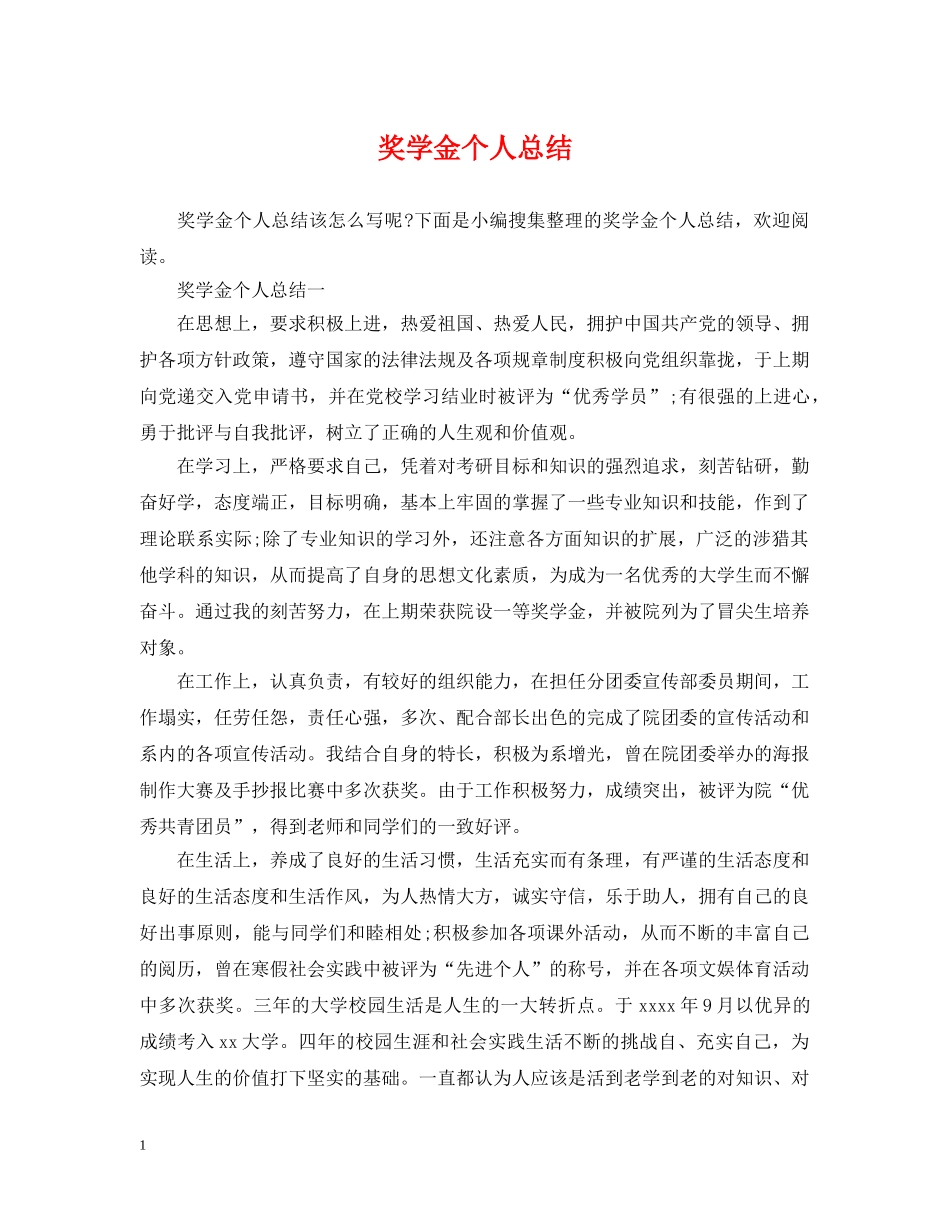 奖学金个人总结2 _第1页