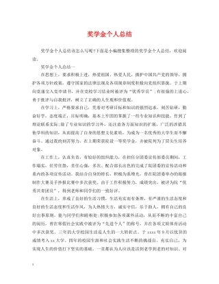 奖学金个人总结2 