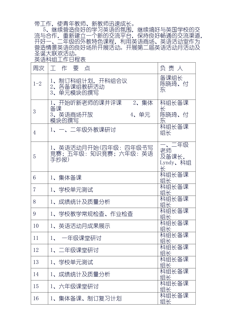 大良实验小学第一学期英语科工作计划_第2页