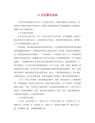 11月支教月总结 
