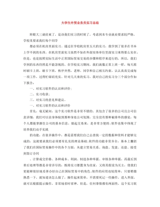 大学生外贸业务员实习总结 