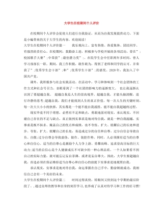 大学生在校期间个人评价 