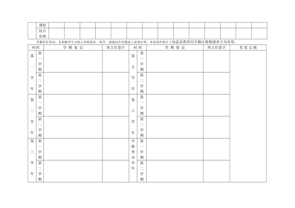 小学学生学籍表_第2页