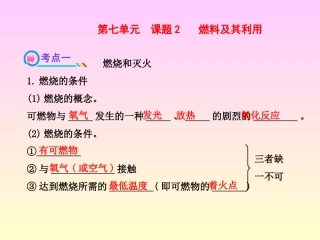 2013中考化学第七单元燃料及其利用专题复习课件
