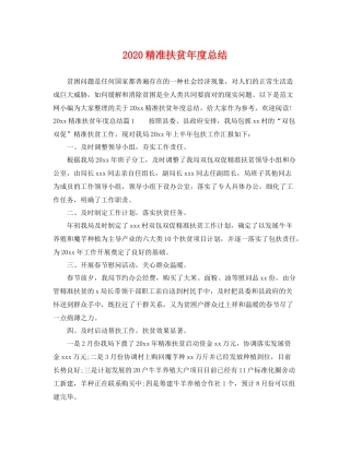 精准扶贫年度总结 