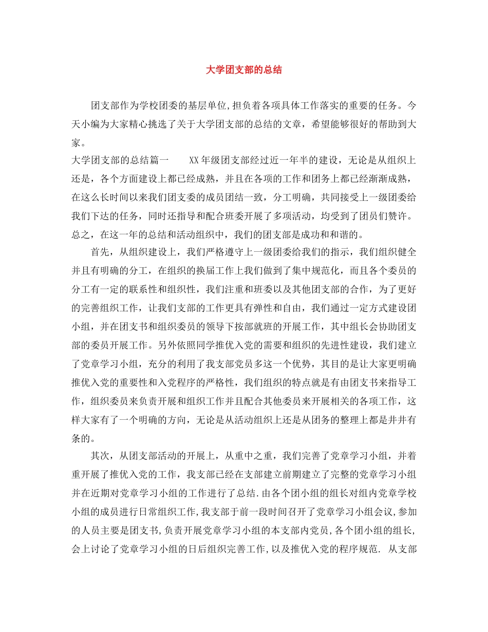 大学团支部的总结 _第1页