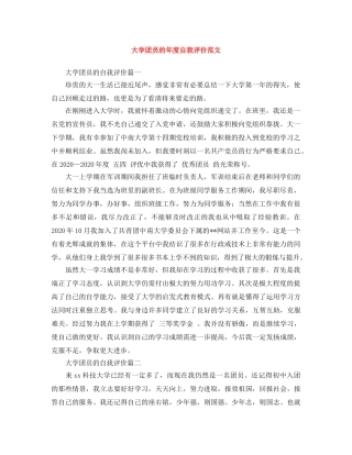 大学团员的年度自我评价范文 