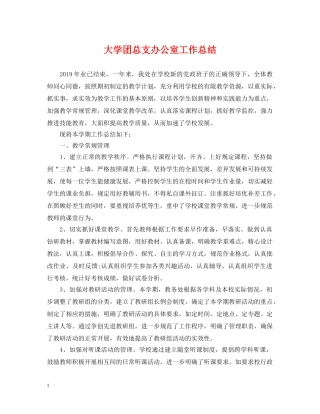 大学团总支办公室工作总结 