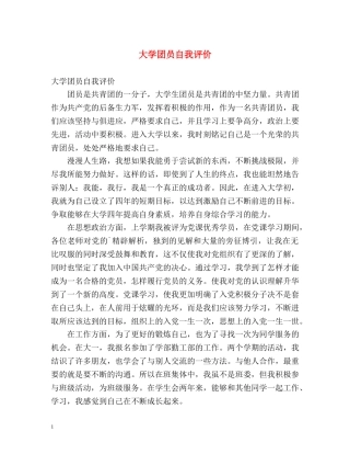 大学团员自我评价 