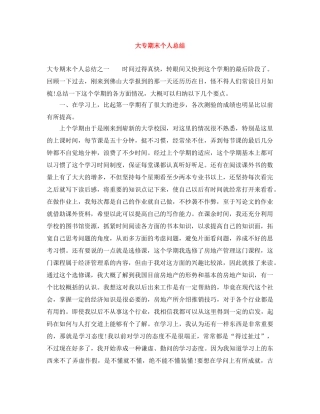 大专期末个人总结 