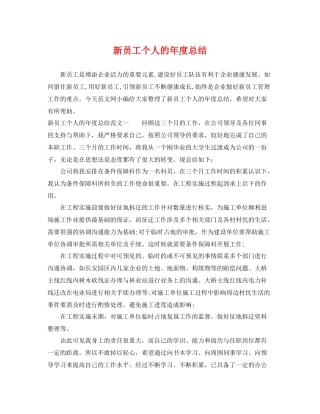 新员工个人的年度总结 