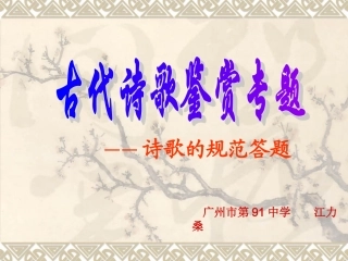 诗歌的规范答题
