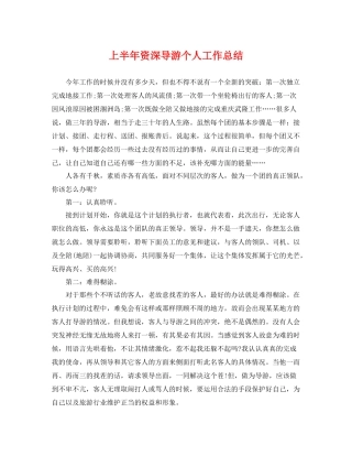 上半年资深导游个人工作总结 