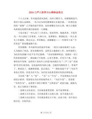 2024三严三实学习心得体会范文
