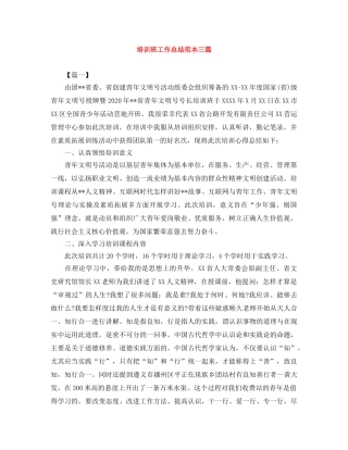 培训班工作总结范本三篇 