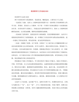 培训班学习工作总结2020 