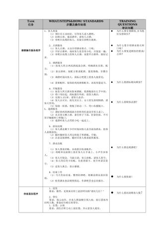 吧台服务流程及标准