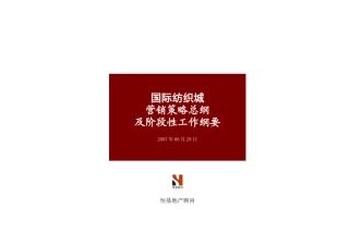 吴江市国际纺织城营销策略及工作纲要-19页