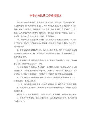 少先队的工作总结范文 