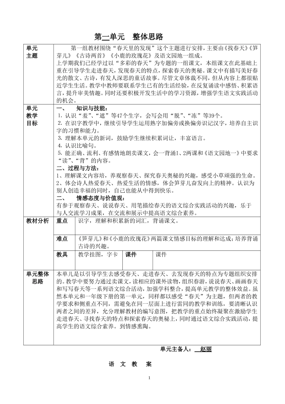 二下第1、2单元（赵丽）_第1页