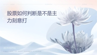 股票如何判断是不是主力刻意打压课件