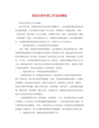 依法行政年度工作总结精选 