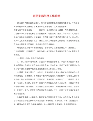 市团支部年度工作总结 