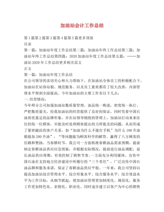 加油站会计工作总结 