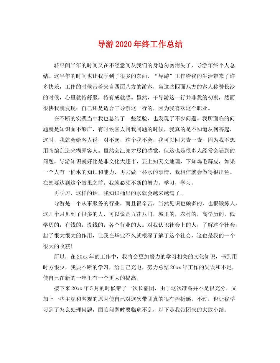 导游2020年终工作总结 _第1页