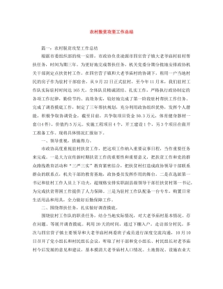 农村脱贫攻坚工作总结 