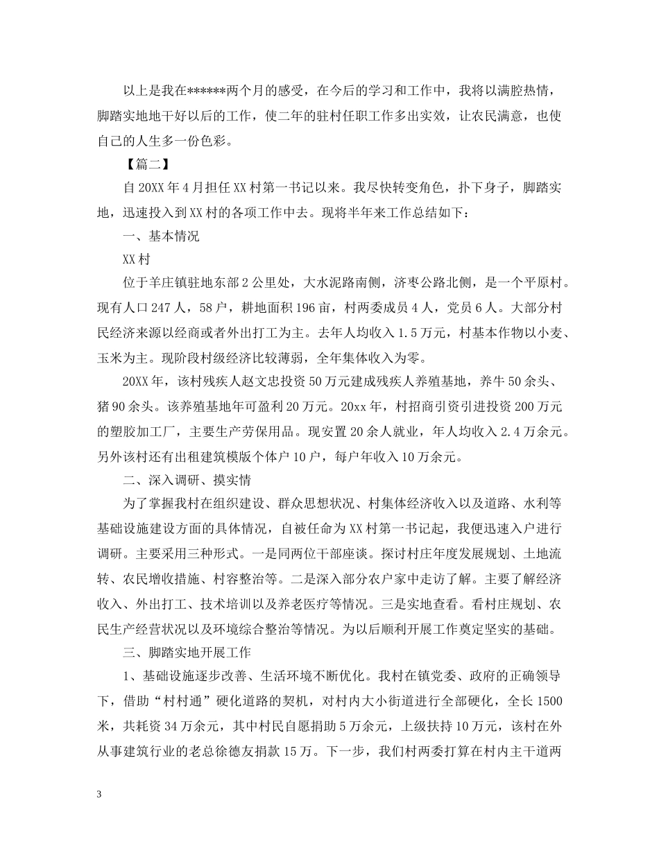 农村第一书记工作总结1000字 _第3页