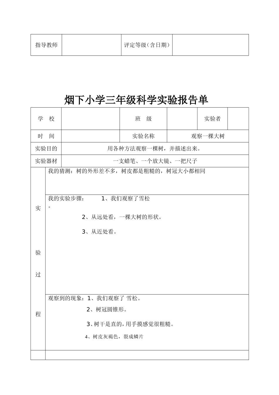 教科版三年级上册科学实验报告单[1]_第2页