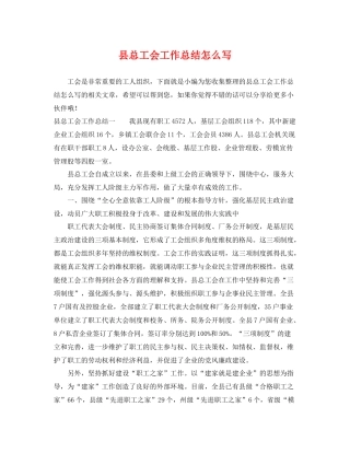 县总工会工作总结怎么写 