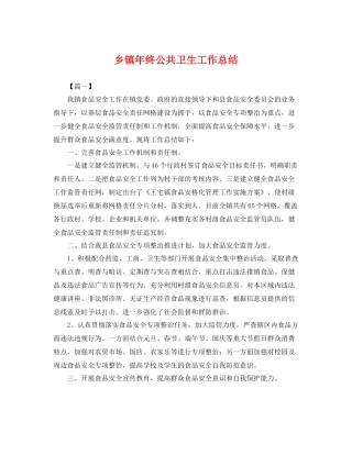 乡镇年终公共卫生工作总结 