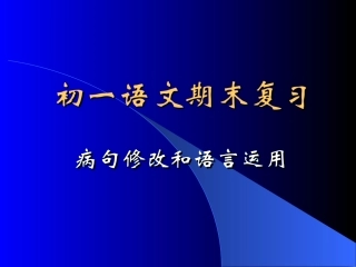 初中语文病句修改
