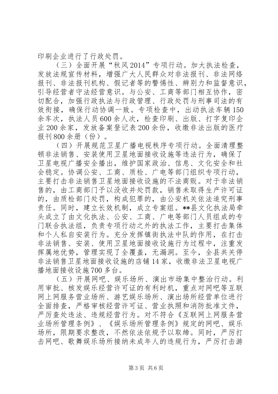 县文化市场管理执法局XX年度工作报告_第3页